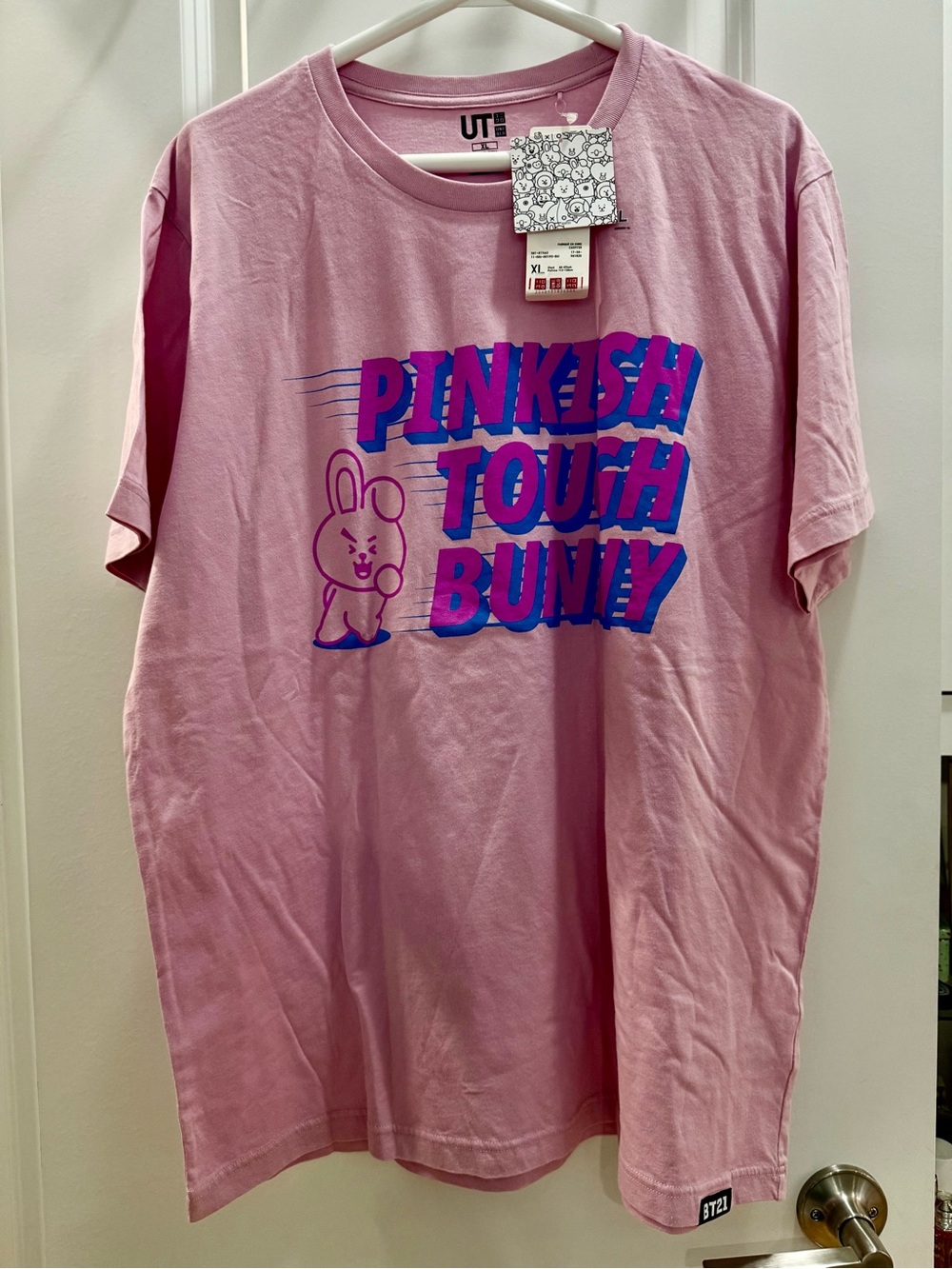 BT21xUniqlo COOKY 'Pinkish Tough Bunny' Graphic Tee (BTS Jungkook)
